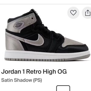 Nike Jordan 1 Retro High OG Satin Shadow Kids 11c NWBOX